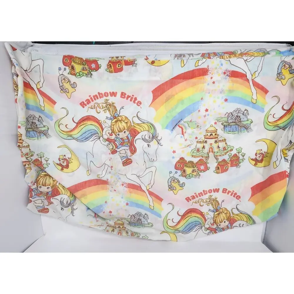 VTG Rainbow Brite 2-Piece Twin Size Sheet Set Hallmark 1983 Colorful Bright